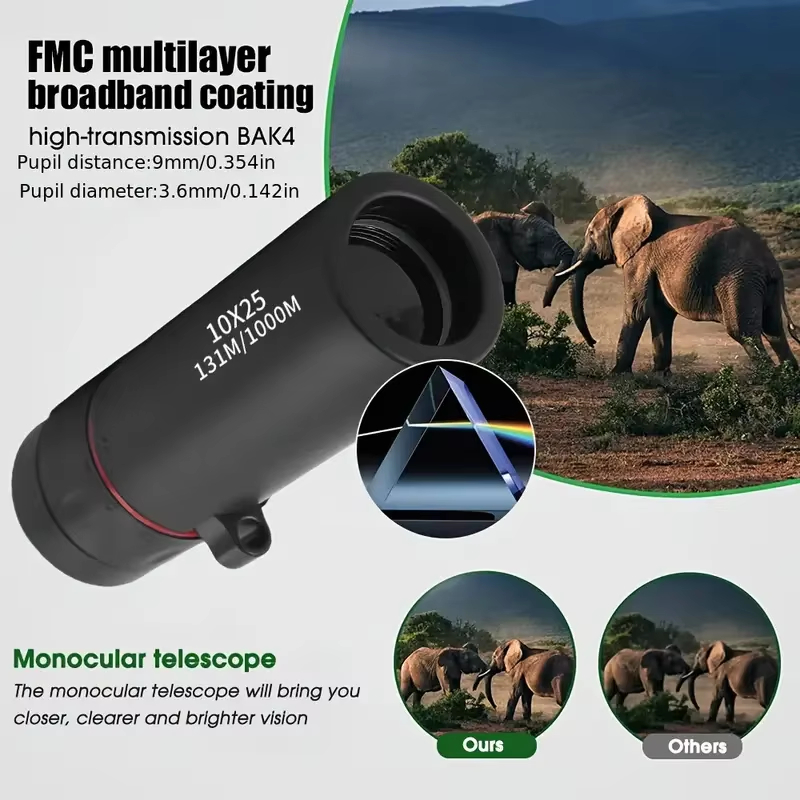 10X25 HD Monocular Telescope,  - Outdoor Adventure Watches 评论和价格