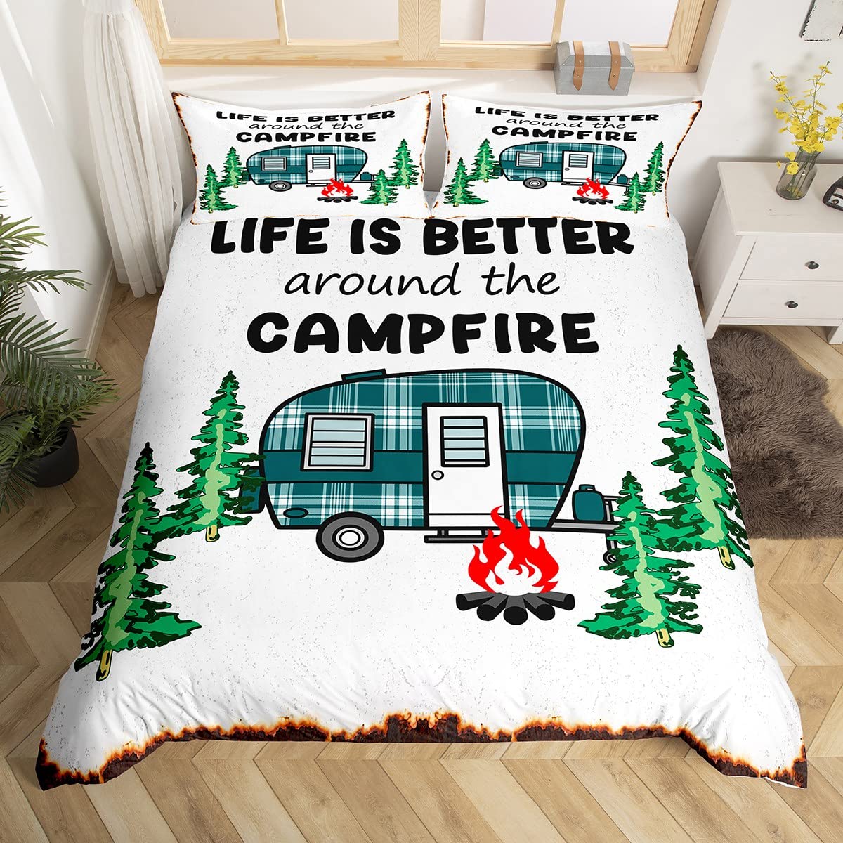 Happy Camping Duvet Cover Camp - Outdoor Adventure Quilt 评论和价格