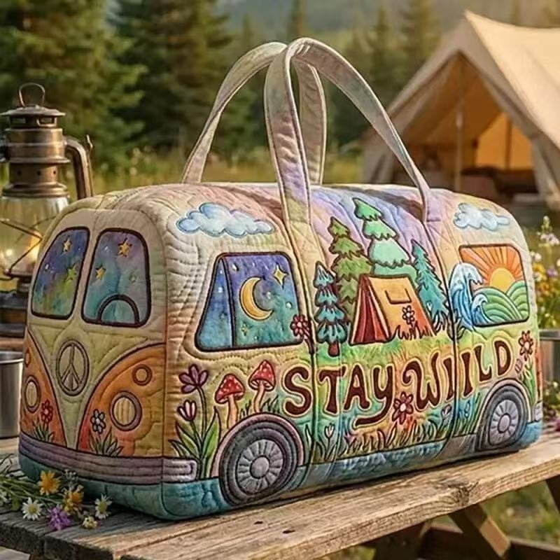 Vintage Camper Van Quilted Duf - Outdoor Adventure Quilt 评论和价格